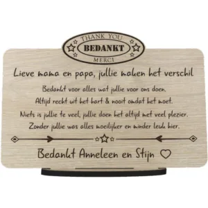 gepersonaliseerd bedankje
