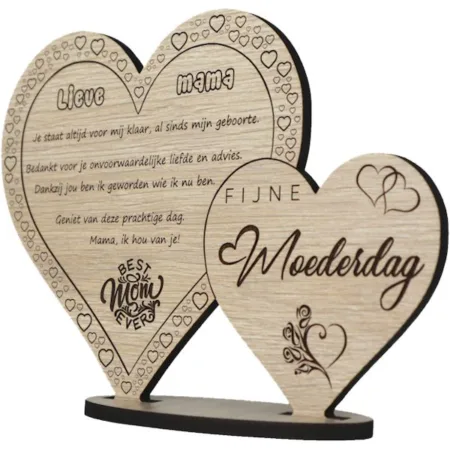 Moederdag Cadeau | Houten Wenskaart Moeder | Lieve Mama - Afbeelding 3