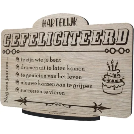 Persoonlijk Verjaardagscadeau | Uniek Houten Bordje Verjaardag - Afbeelding 2