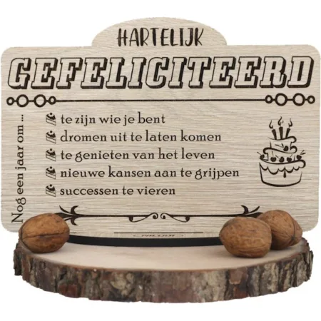 Persoonlijk Verjaardagscadeau | Uniek Houten Bordje Verjaardag - Afbeelding 4