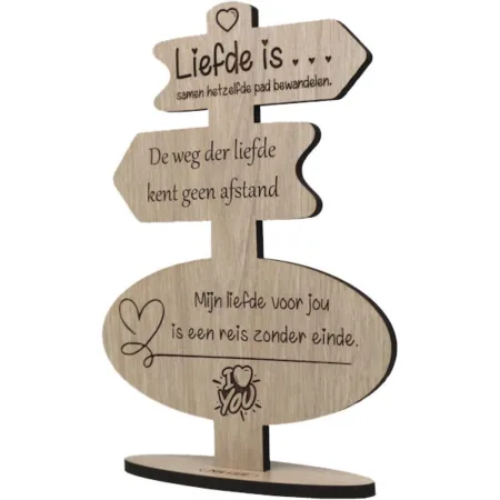 Valentijn Cadeau Liefde is ... | Houten Wenskaart | Valentijnsdag 14 februari - Afbeelding 2