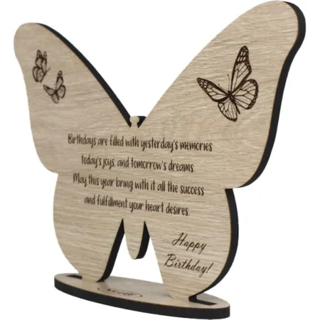 Birthday Gift Butterfly | Unique Wooden Greeting Card - Afbeelding 3