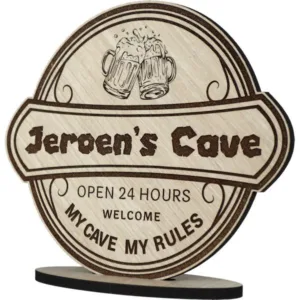 Man Cave bordje gepersonaliseerd