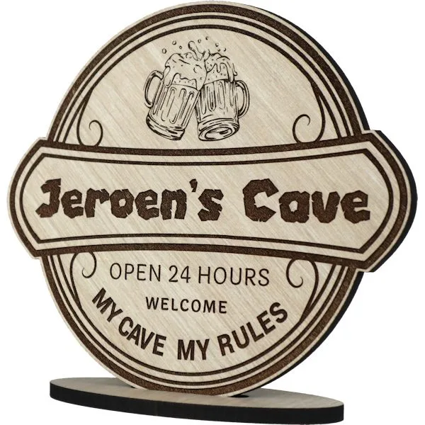 Man Cave bordje gepersonaliseerd