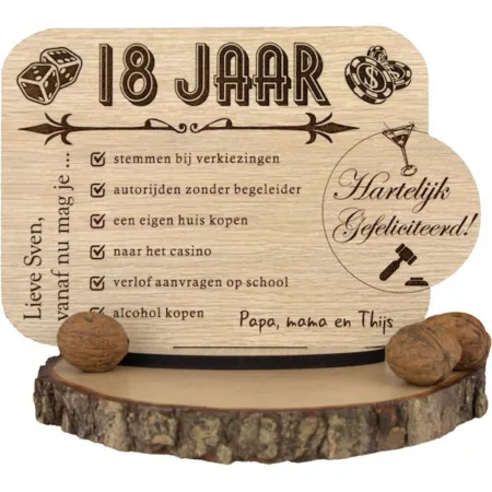 gepersonaliseerd geschenk 18 jarige
