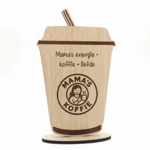 houten koffiebeker cadeau voor mama