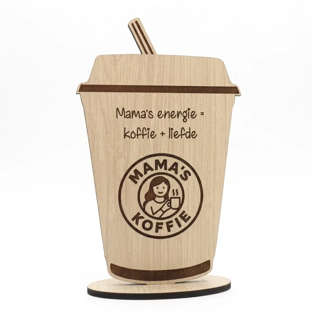 houten koffiebeker cadeau voor mama