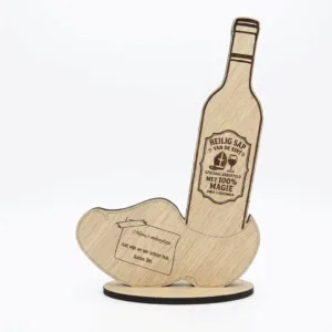 houten sinterklaas wijnfles schoencadeau mama
