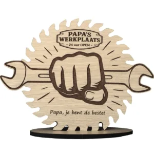 origineel Vaderdag cadeau houten zaagblad bordje papa